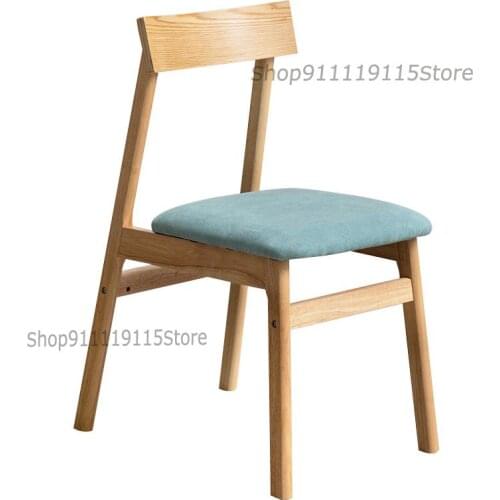 Solid Wood Dining Chair Nordic Chair Modern Simple Family Coffee Shop Hotel Restaurant Back Cloth Leisure Chair