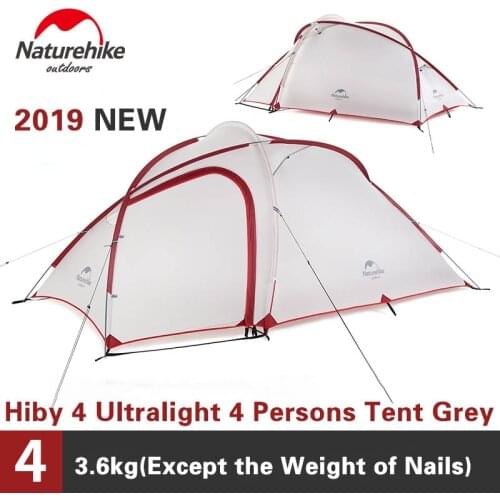 Naturehike Hiby Series 20D Silicone Fabric Camping Tents Outdoor Ultralight Family Tent With Mat For 3-4 Persons N18K240-P