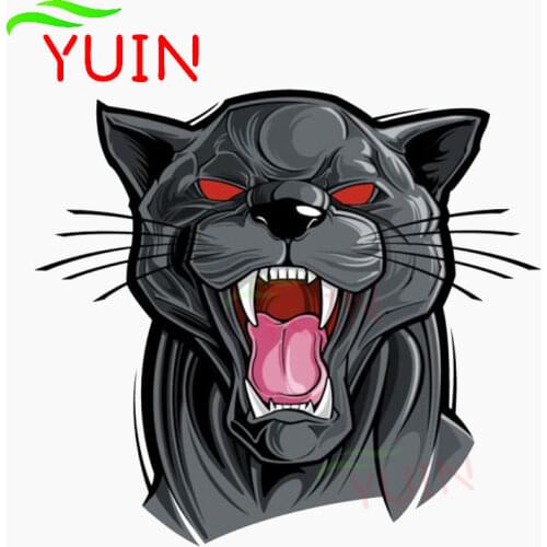 Panther Wild Angry Cartoon Style Animals Car Sticker Fashion Motorcycle Auto Accessories PVC Decoration Waterproof Decal 13*11cm