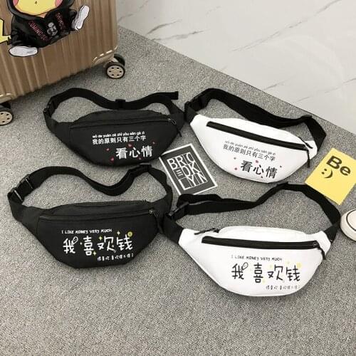 Fanny Pack for Women Letter Waist Bag Hip-hop Men Chest Bag Travel Sling Pocket Female 3-Zipper Waist Packs for Walking Running