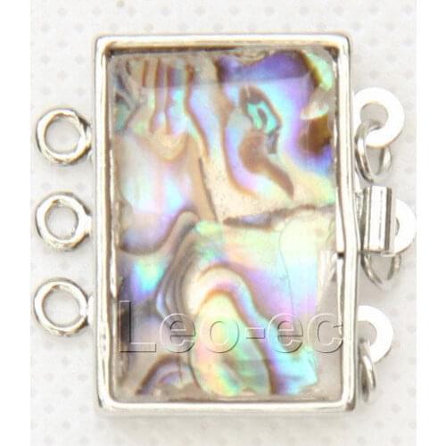 24X16mm 3 strand row oblong Jewelry Findings abalone shell Clasp