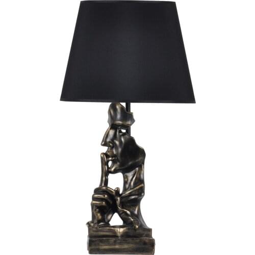 Qdec New Season Fashion Gift Decor Accessory Bedroom Home Office For Modern Designed Human Figured Sus Mark Lampshade Gold black