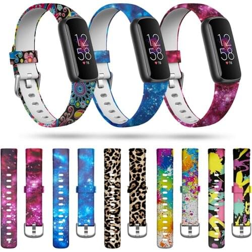 Wrist Band For Fitbit Luxe Watch Bracelet For Fitbit Luxe Strap Print Colorful Loop Smart Watch Accessories Adjustable Belt
