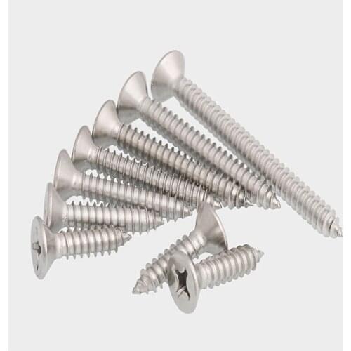 Stainless steel tapping screw cross countersunk head extension wood flat M3 m4 m5 m6mm