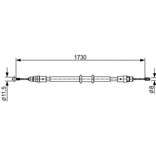 HAND BRAKE WIRE RENAULT MASTER III MOVANO B M9T 10 1730MM 8200727569