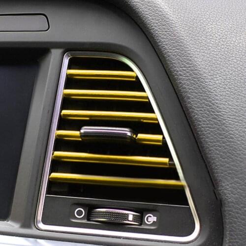 DIY 10Pcs Universal Car Auto Air Outlet Vent Grille Interior Decorative Stickers Decals Strip Car Accessories Interior
