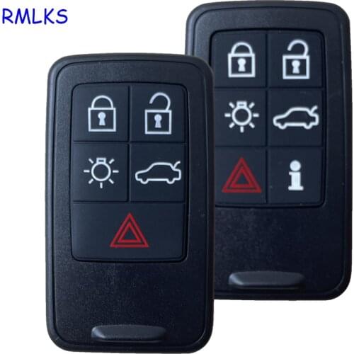For Volvo XC60 S60 S60L V40 V60 S80 XC70 5/6 Buttons Smart Car Key Case Cover With Emergency Key Smart Remote Key Shell Fob