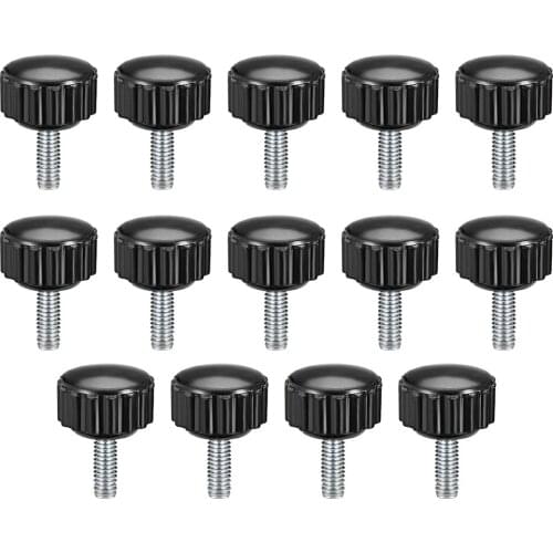 Uxcell M4 x 11mm Male Thread Knurled Clamping Knobs Grip Thumb Screw on Type 16 Pcs