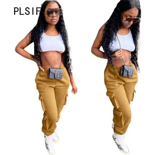 Yellow Pocket Special Design Skinny Pants High Street Chic Sheath Trouser Young Party Lady Fashion Trouser
