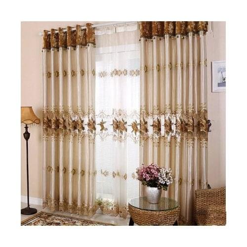 High-end European simple embroidery room lying window curtain custom curtains half shade cloth curtains product promotion