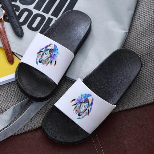2021 Summer New Hot Women Slippers Harajuku Horse Printed Lady Slipper Leisure Flat Shoes Female Slippers Beach Shoes