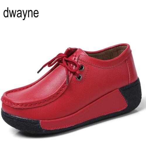 Spring Women Flats Shoes Platform Sneakers Slip On Flats Leather Suede Ladies Loafers Moccasins Casual Shoes Women Creepers2019