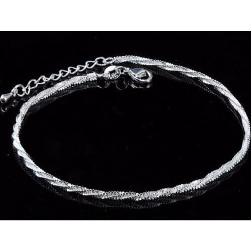 Trendy Hamsa S925 stamp Anklet Bracelet On The Leg For Women Fashion Plata plated rotate Chian On Foot Girl Beach Ankle Bracelet