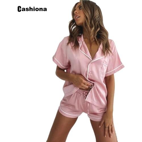 Cashiona Women Set Loose Shirt And Shorts Femme Jersey Set 2021 Summer Short Sleeve Femme Lounge Wear Mujer Two Piece Outfits