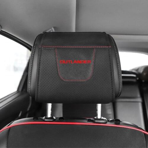 1pc For Mitsubishi Asx Car Headrest Protector Case Pu Leather Car Headrest Cover Car Accessories