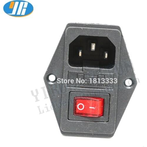 10A 250V Inlet Module Plug Fuse Switch Male Power Socket 4Pin + 3Pin IEC320 C14 Power Switch For Arcade game machine parts