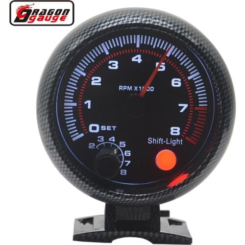 3.75 Inch (95mm) Auto Gasoline Engine 4.6.8 Cylinder 0-8000 RPM Gauge Racing Refit Shift-Light Tachometer Meter Free Shipping