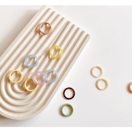 9 Colors Stackable Glossy Aesthetic Resin Finger Rings Retro Simple Friends Daily Party Outdoor Hand Decoration Gift
