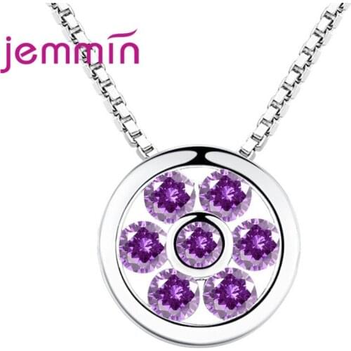 925 Sterling Silver Pendant Necklaces Link Chain CZ Cubic Zirconia Classic Fashion Jewelry Women Party Engagement