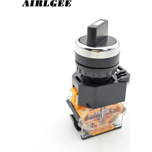 AC 400V 10A 1NO 1NC DPST 22mm Mounting hole 2 Positions Rotary Selector Latching Twist Switch