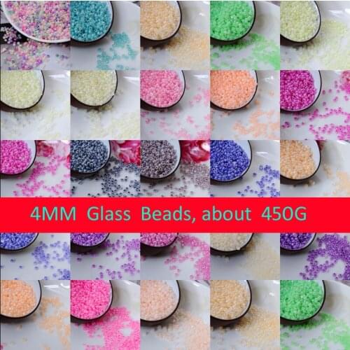 Free Shipping 450G 4mm Czech Seed Spacer Beads candy colors beads murano glass beads for jewelry making DIY Pick 15 colors