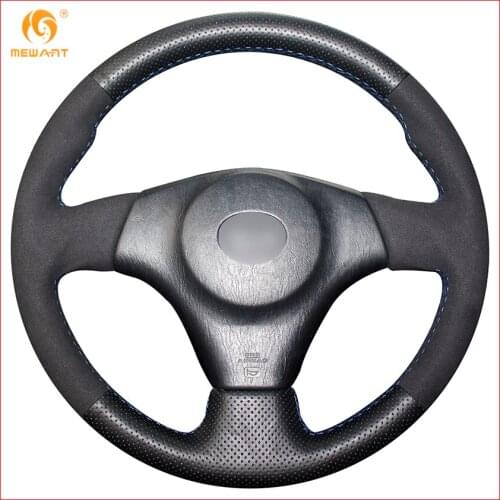 MEWANT Black Genuine Leather Steering Wheel Cover for Toyota RAV4 1998-2003 Celica 1998-2005 Corolla (US) 2003-2008 Matrix 2003