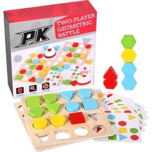 ESUN Wooden Montessori Toys Color Shape Matching Game For Child Geometry Education Parent-child Interaction Puzzle Logical Toy