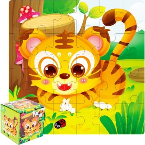 Kids Baby Wooden Puzzle Animal Cognition Puzzle Animal Learning Educational Toy