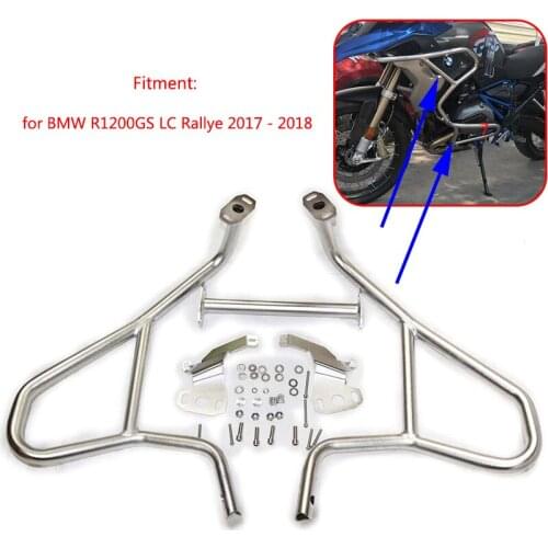 For BMW R1200GS LC Rallye 2017 2018 Bumper Crash Bar Engine Guard Protector Full Set Upper&Lower 2017 2018 R1200GS LC Rallye