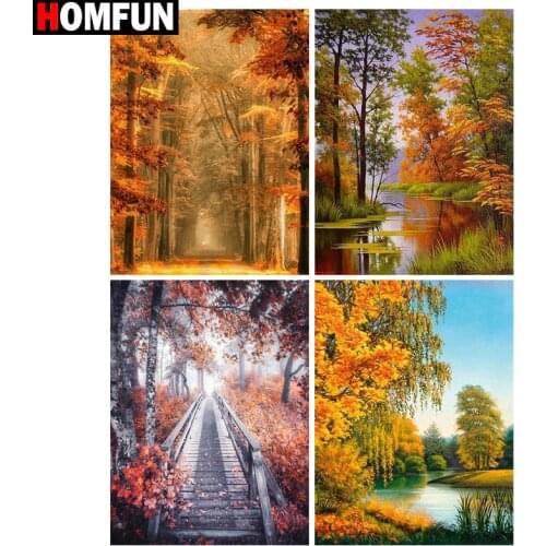 HOMFUN Full Square/Round Drill 5D DIY Diamond Painting "Tree scenery" 3D Diamond Embroidery Cross Stitch Home Decor Gift