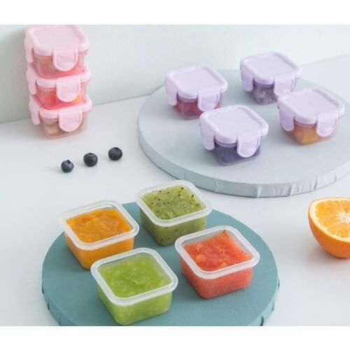 4 Pcs/Set 60ml Baby Milk Powder Food Container Infant Feeding Storage Portable Food Freezer Fresh Cup