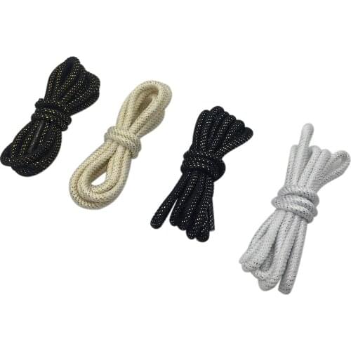 Weiou Round Rope Laces Glitter Shiny Black Gold Silver Bootlaces Customized Metallic Shoelaces Cool Sparkle Latchet Shoestrings