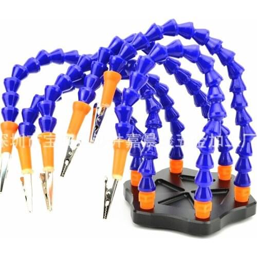 Multifunctional Soldering Tool Station Helping Hands Third Hand with 6 Flexible Arms Swiveling Alligator Clip RC Parts