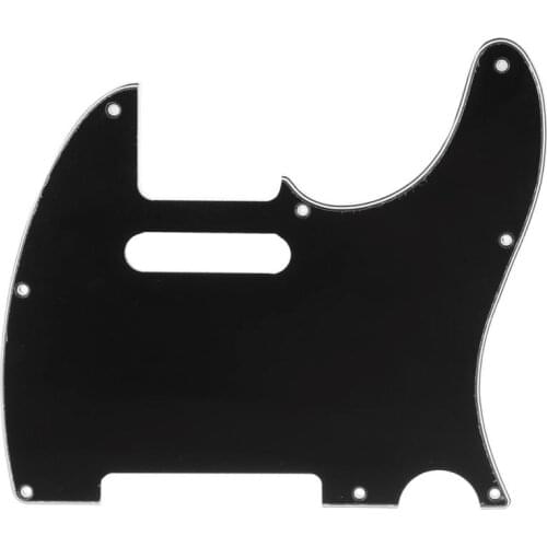 Musiclily Pro 8-Hole Guitar Tele Pickguard for JPN Made Fender Japan Telecaster, 3Ply Black