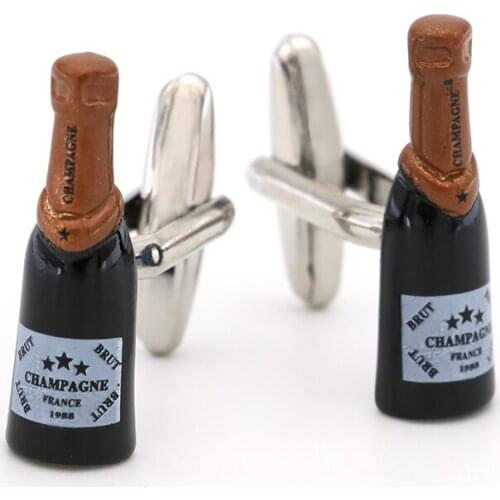 Mens Beer Bottle Cuff Links Copper Material Black Color