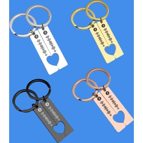 Music Gift Couple Keychain Personalized Spotify Code Keychain Custom Music Spotify Scan Code Key Chain Valentines Day Gift