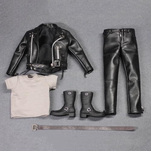 1/6 Scale Men fashion trend T2T800 Punk Motorcycle Leather Set Clothing For 12" Action Figures Body Doll model Accessories Suit