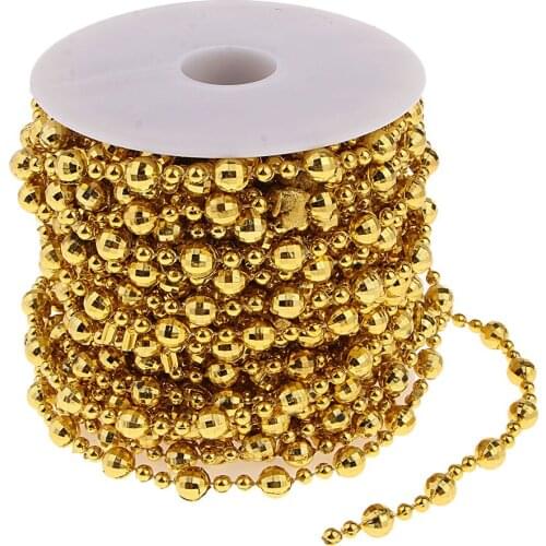 1 Roll 15m 8mm Loose Spacer Beads 3D Decoration Golden Tone Jewelry Making