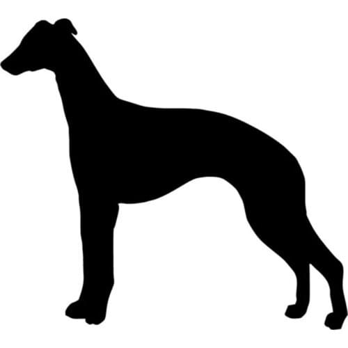 10.5*9.5CM Whippet Dog Vinyl Decal Cute Reflective Car Window Stickers Motorcycle Car Styling Black/Silver S1-0374