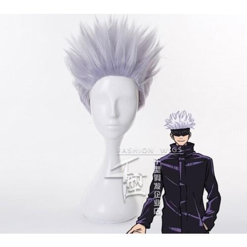 Anime Jujutsu Kaisen Gojo Satoru Wig Cosplay Costume Heat Resistant Synthetic Hair Men Women Wigs
