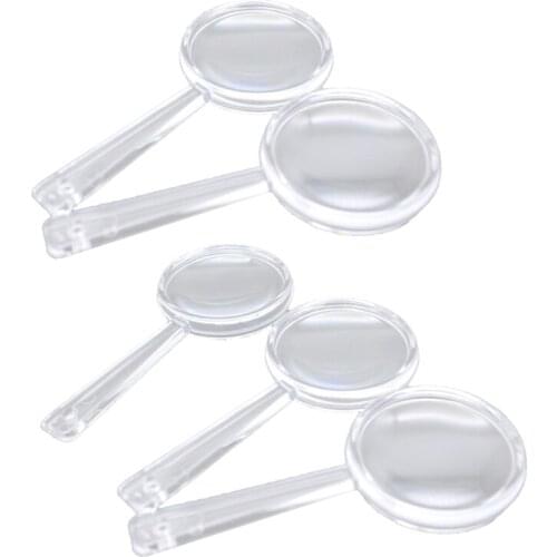 Plastic Handheld Magnifier 3X-5X Magnifier Mini Pocket Magnifying Glass for Read