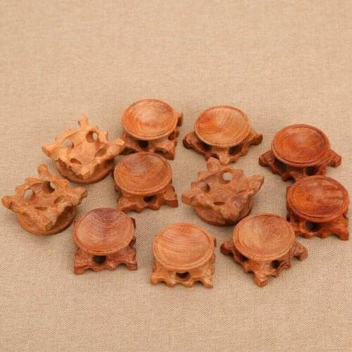 Natural Wood Display Stand For Crystal Ball Sphere 3PCS Globe Stone Base Holder