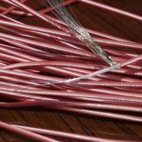 Silver-plated wire outer diameter 0.65MM pink earphone wire with shielded Telflon high temperature silver-plated headphone cable