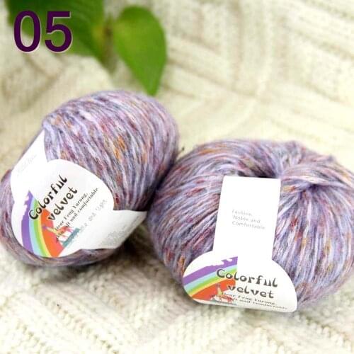Sale of 2ballsX50g thread camel hair color broken line knitted scarf coat line mohair wool needlework Purple 824-05-2