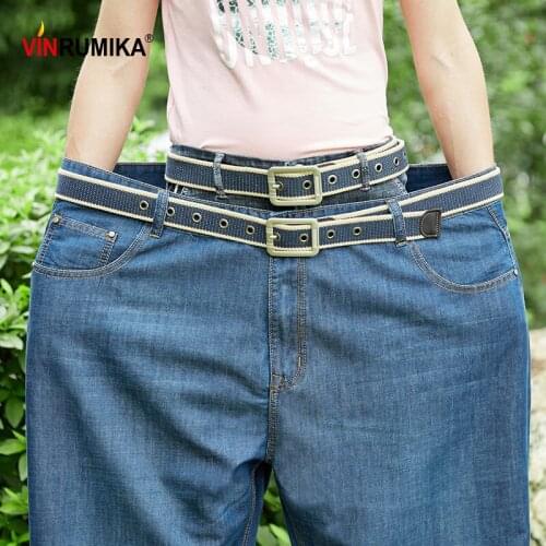 Super Long Size Suitable 70-140 Kg Blue Stripe Belts Unisex High Quality Canvas Steel Buckle Men Europe Casual Green Splice Belt