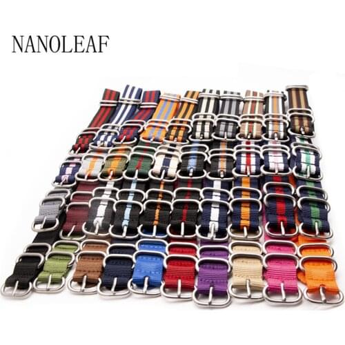 41 Colors Options Premium Ballistic Nylon Wristbands for Men 18MM 20MM 22MM 24MM Strap with Military Heavy Duty 5 Rings Buckle