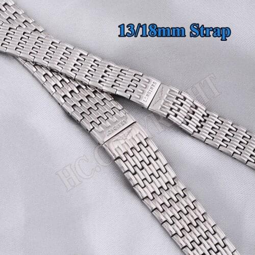 13mm 18mm Replacement Stainless Steel Watchband Silver Bracelet Straight End Strap Solid Band For La Grande Classique