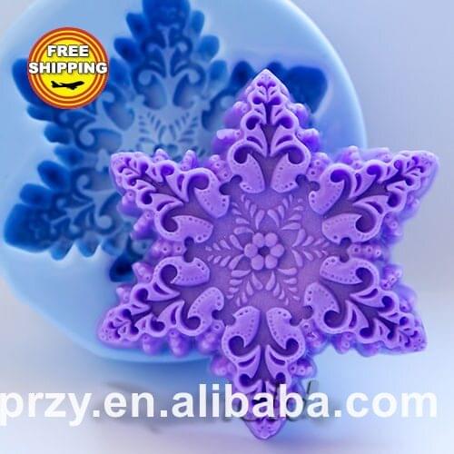 DIY Christmas hex snowflake Food-grade handmade silicone soap candle mold