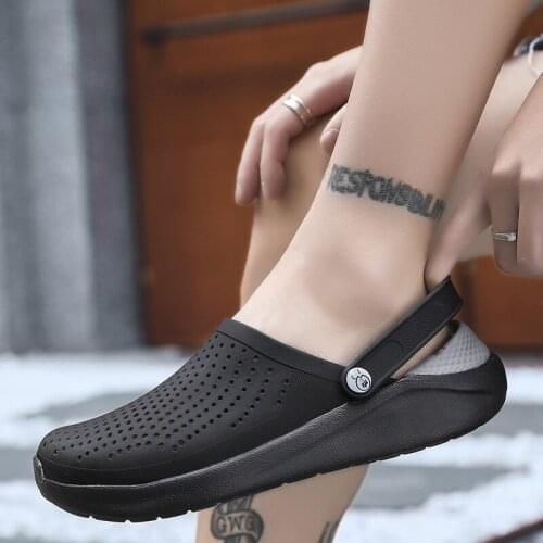 Men Sandals Summer Hole Shoes Platform Rubber Clogs Men EVA Unisex LiteRide Shoes Black Beach Flat Woman Sandals Slippers695