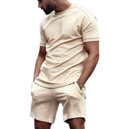 Men Tracksuits Short Sleeve T-shorts And Short Sport Suits Sweatsuits Mens Sportswear Male Summer 2 Piece Set Casual Clothes